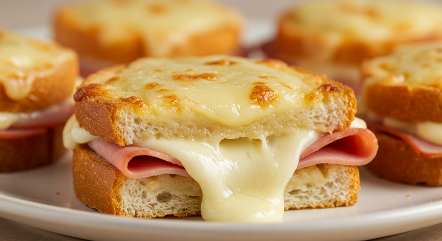 Mini Croque Monsieurs (Baked Ham and Cheese with Béchamel Sauce) - secondary view